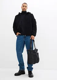 Veste en sherpa avec empiècement mesh et capuche, bonprix