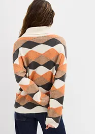 Pull col roulé à motif graphique, bonprix