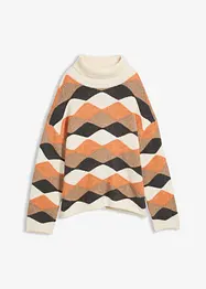Pull col roulé à motif graphique, bonprix