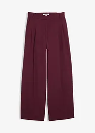 Pantalon à pinces, taille élastiquée et fente, bonprix
