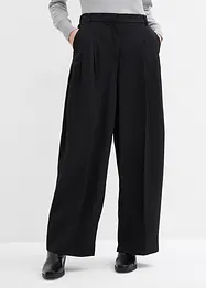 Pantalon à pinces, taille élastiquée et fente, bonprix
