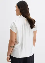 Blouse sans manches en satin, col légèrement montant, bonprix