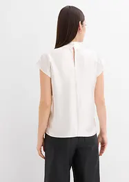 Blouse sans manches en satin, col légèrement montant, bonprix