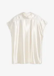 Blouse sans manches en satin, col légèrement montant, bonprix