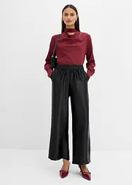 Pantalon palazzo satiné à taille élastiquée, bonprix