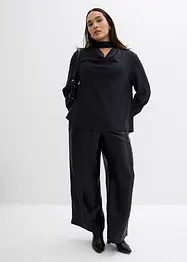 Pantalon palazzo satiné à taille élastiquée, bonprix