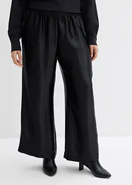 Pantalon palazzo satiné à taille élastiquée, bonprix