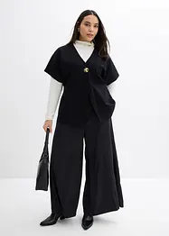 Gilet confortable en Punto di Roma avec bouton décoratif, bonprix