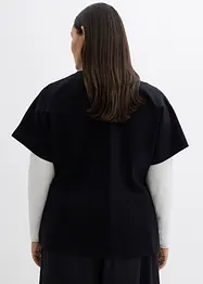 Gilet confortable en Punto di Roma avec bouton décoratif, bonprix