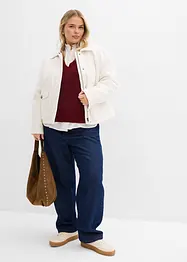 Pull en maille avec col V, bonprix