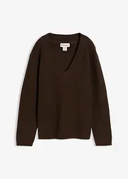 Pull en maille avec col V, bonprix