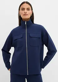 Sweat zippé en matière un peu brillante, bonprix