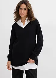 Ensemble de grossesse et d’allaitement avec pull et blouse sans manches, bonprix