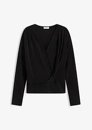 T-shirt manches longues à décolleté plongeant, bonprix