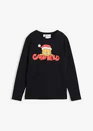 T-shirt manches longues Garfield avec motif de Noël, 100% coton, Garfield