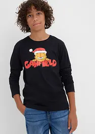 T-shirt manches longues Garfield avec motif de Noël, 100% coton, Garfield