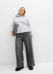 Sweat oversize à capuche et strass, bonprix