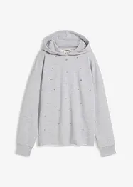 Sweat oversize à capuche et strass, bonprix