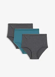 Lot de 3 slips coton taille haute, bonprix