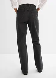 Jean droit loose, taille haute élastiquée avec strass, bonprix