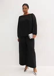 Blouse en mousseline avec strass sur les épaules, bonprix