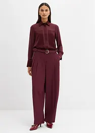 Chemisier avec empiècements en satin, bonprix