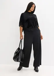 T-shirt en velours et dentelle, bonprix