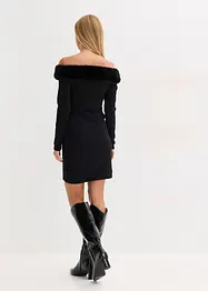 Robe en maille avec empiècement peluche, bonprix