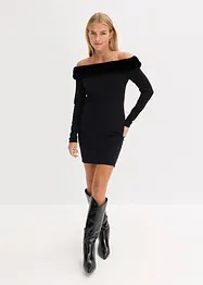 Robe en maille avec empiècement peluche, bonprix