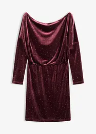 Robe courte en velours fluide avec strass, bonprix