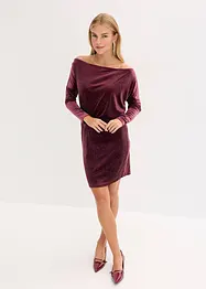 Robe courte en velours fluide avec strass, bonprix