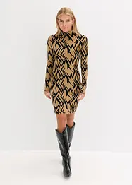 Robe en maille ajustée à col montant, bonprix