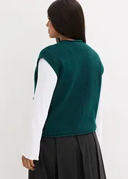 Gilet sans manches en maille à boutons décoratifs, bonprix