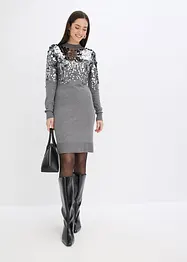 Robe en maille avec sequins sur le haut, bonprix
