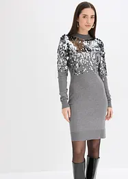 Robe en maille avec sequins sur le haut, bonprix