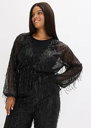 Blouse à sequins et franges, bonprix