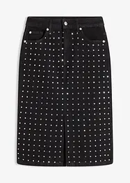 Jupe en jean avec strass, bonprix