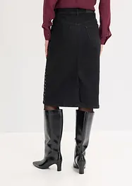 Jupe en jean avec strass, bonprix