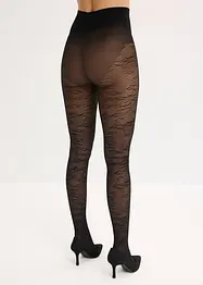 Collant voile résille à motif floral, bonprix