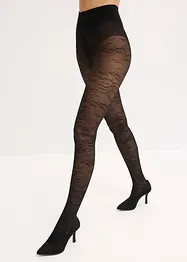 Collant voile résille à motif floral, bonprix