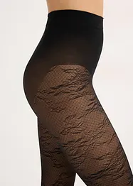 Collant voile résille à motif floral, bonprix