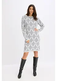 Robe en maille poilue avec motif en losange, bonprix