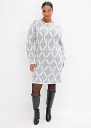 Robe en maille poilue avec motif en losange, bonprix
