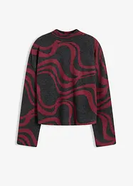 T-shirt manches longues en tissu côtelé douillet, bonprix