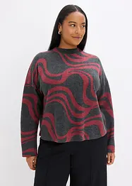 T-shirt manches longues en tissu côtelé douillet, bonprix