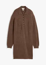 Robe courte en maille avec encolure boutonnée, bonprix