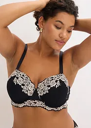 Lot de 2 soutiens-gorge balconnet avec dentelle bicolore, bonprix