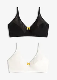 Lot de 2 soutiens-gorge coton sans armatures, bonprix