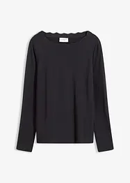 T-shirt en jersey milano à encolure festonnée, bonprix