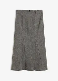 Jupe longue à godets, aspect tweed, bonprix